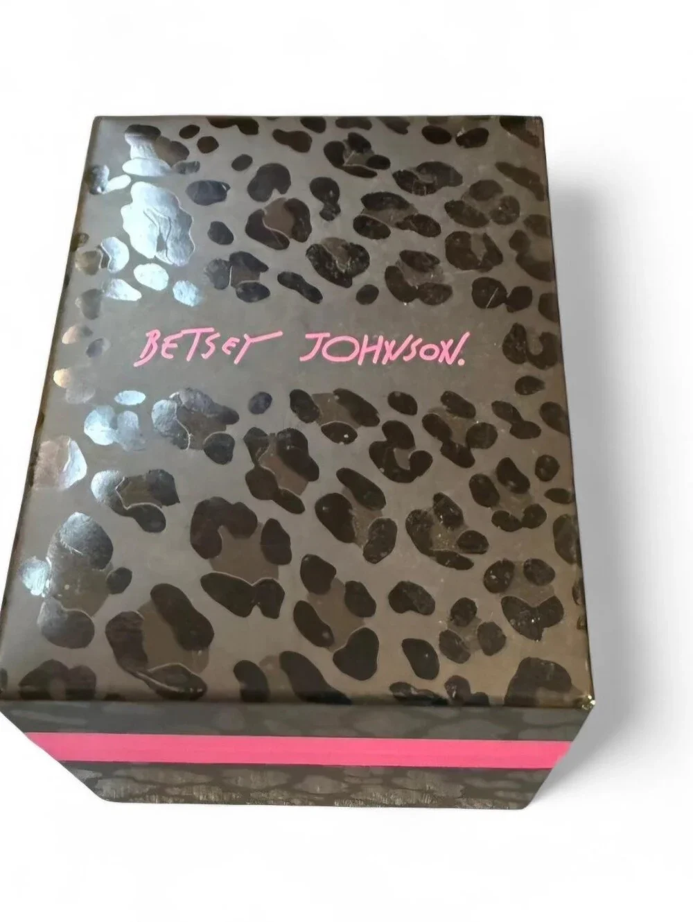 Betsey Johnson Watch Curb Chain Wristwatch Quartz Movement Pink Strap Works